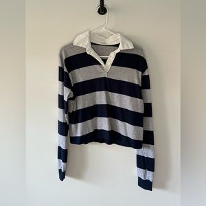 John Gault, striped colored shirt